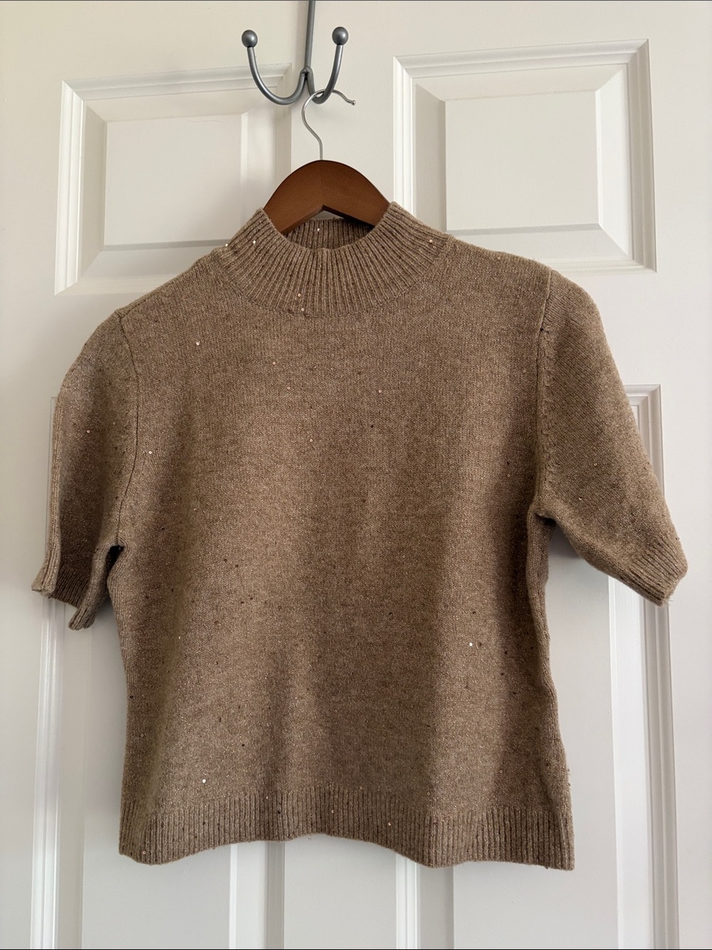 NWOT-Abercrombie & Fitch Short-Sleeve Turtleneck Sweater in Taupe